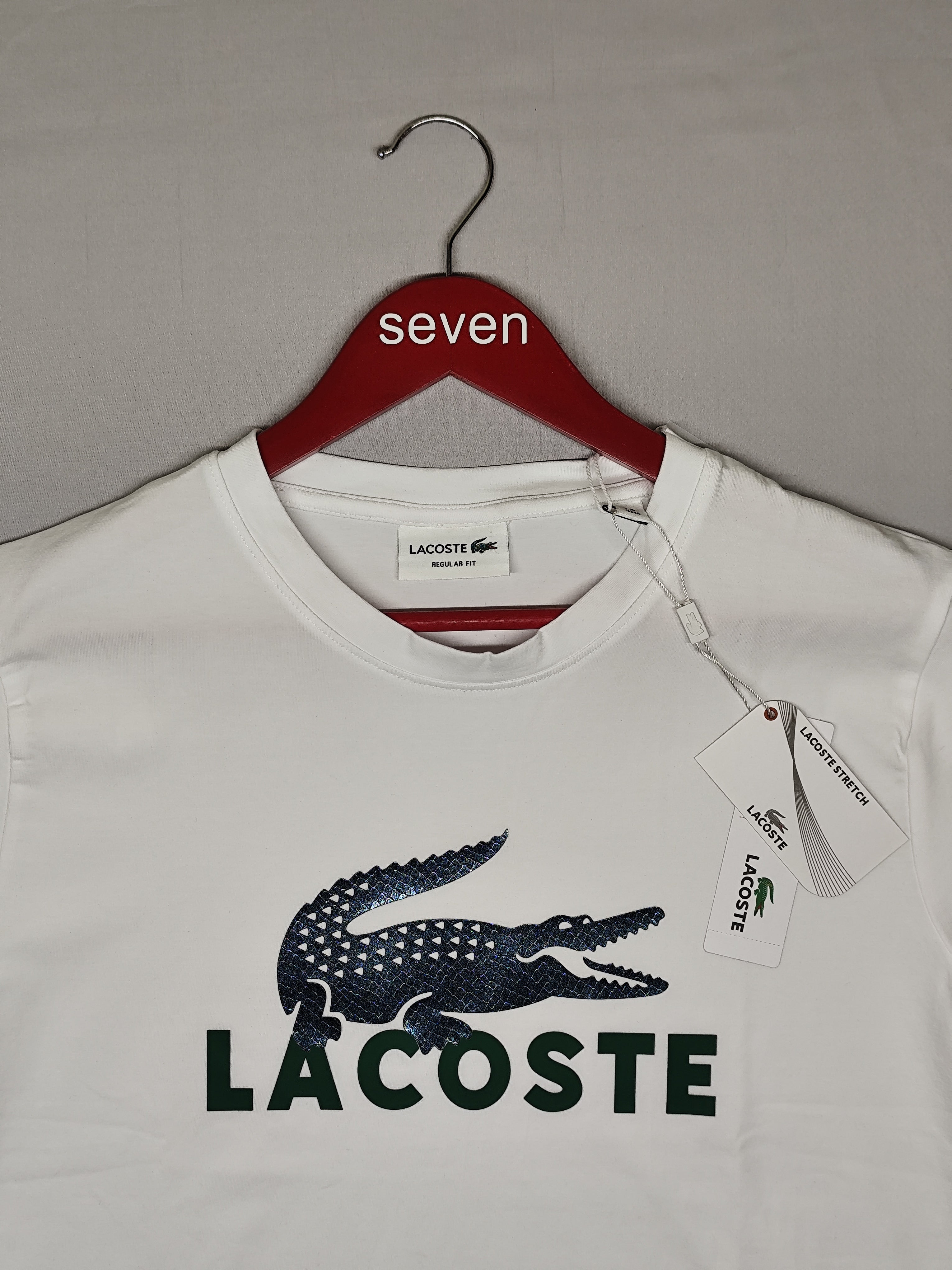 LACOSTE-ROUND NECK-WHITE-1357-Regular Fit