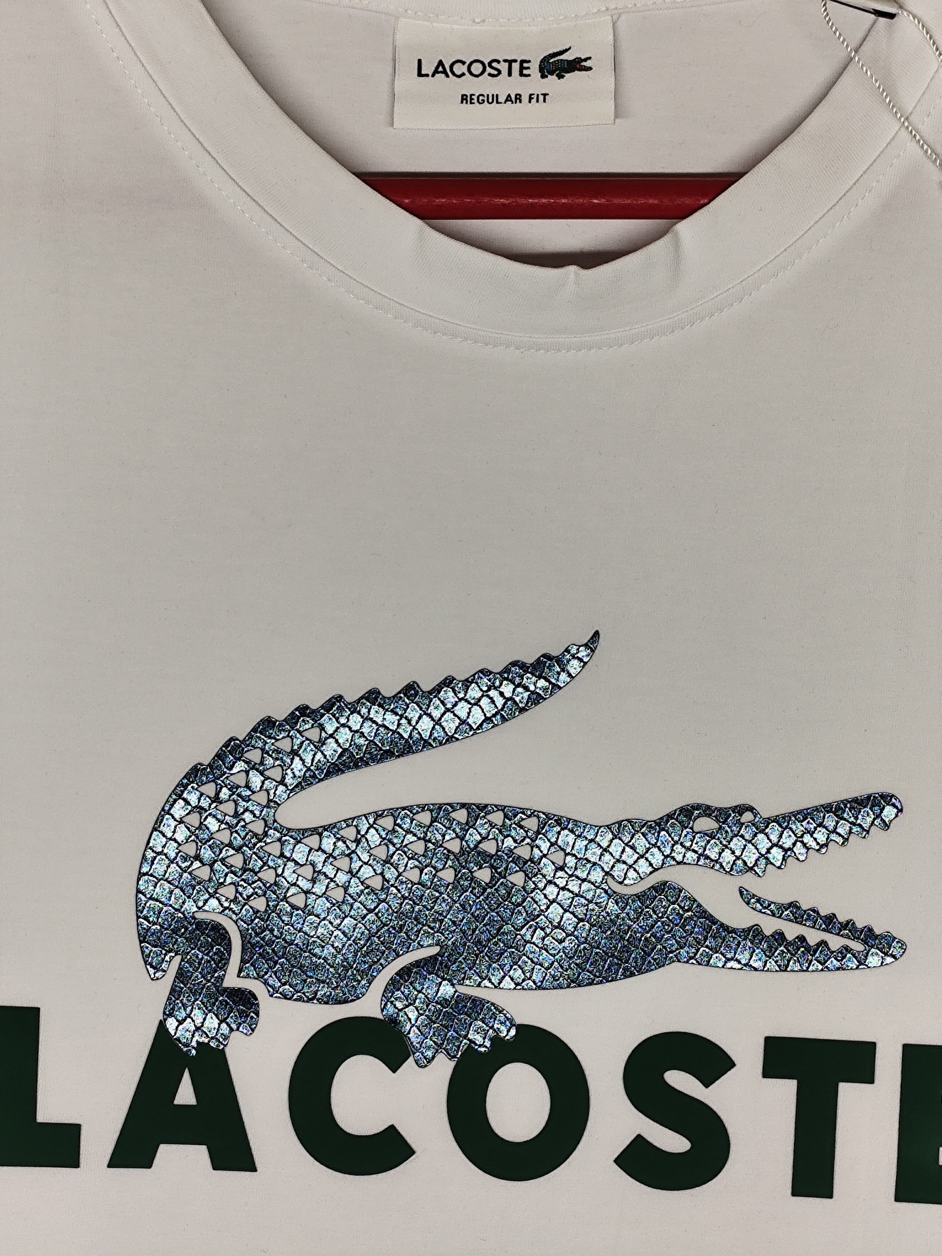 LACOSTE-ROUND NECK-WHITE-1357-Regular Fit