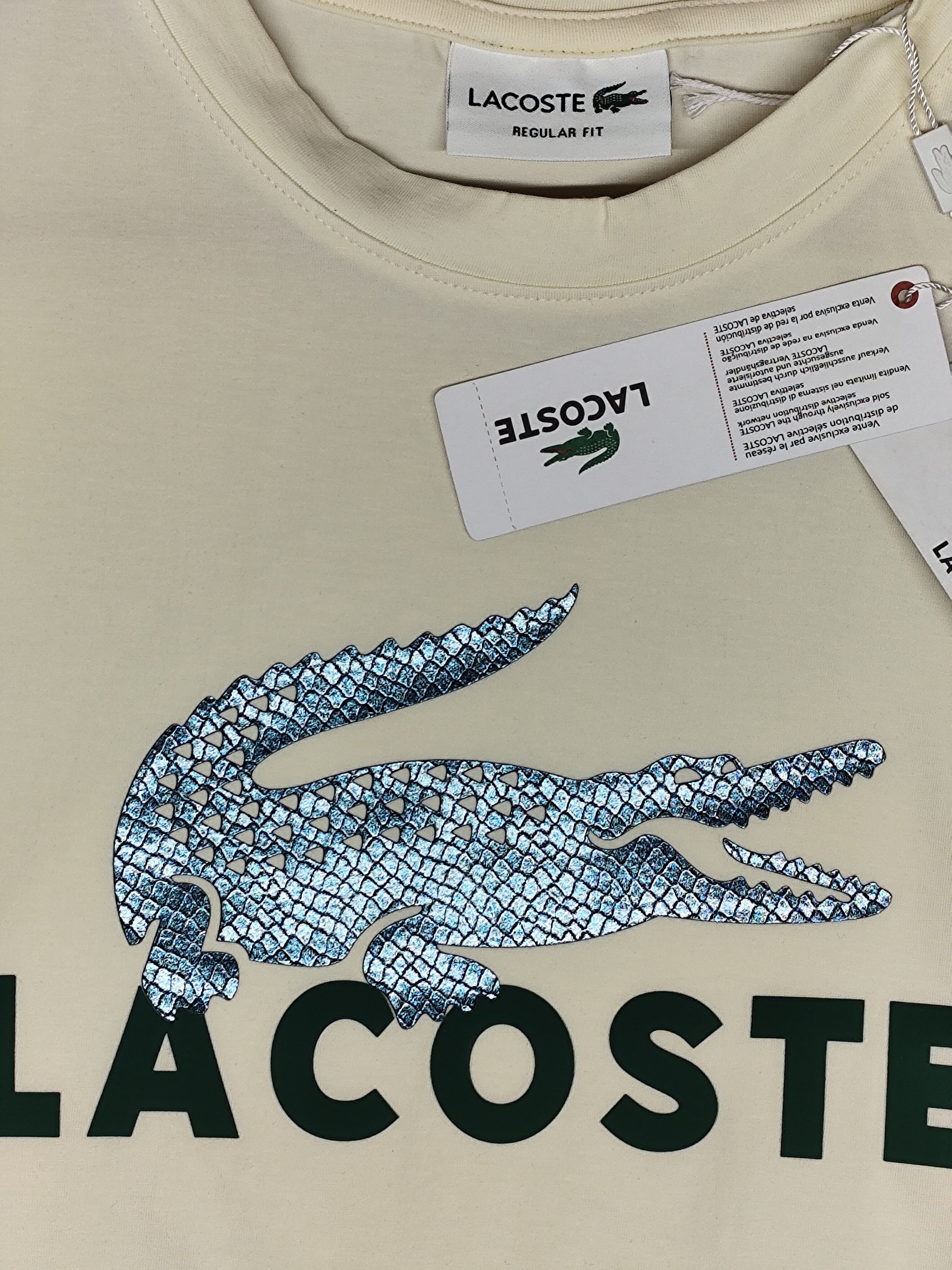 LACOSTE-ROUND NECK-CREAM-1354-Regular Fit