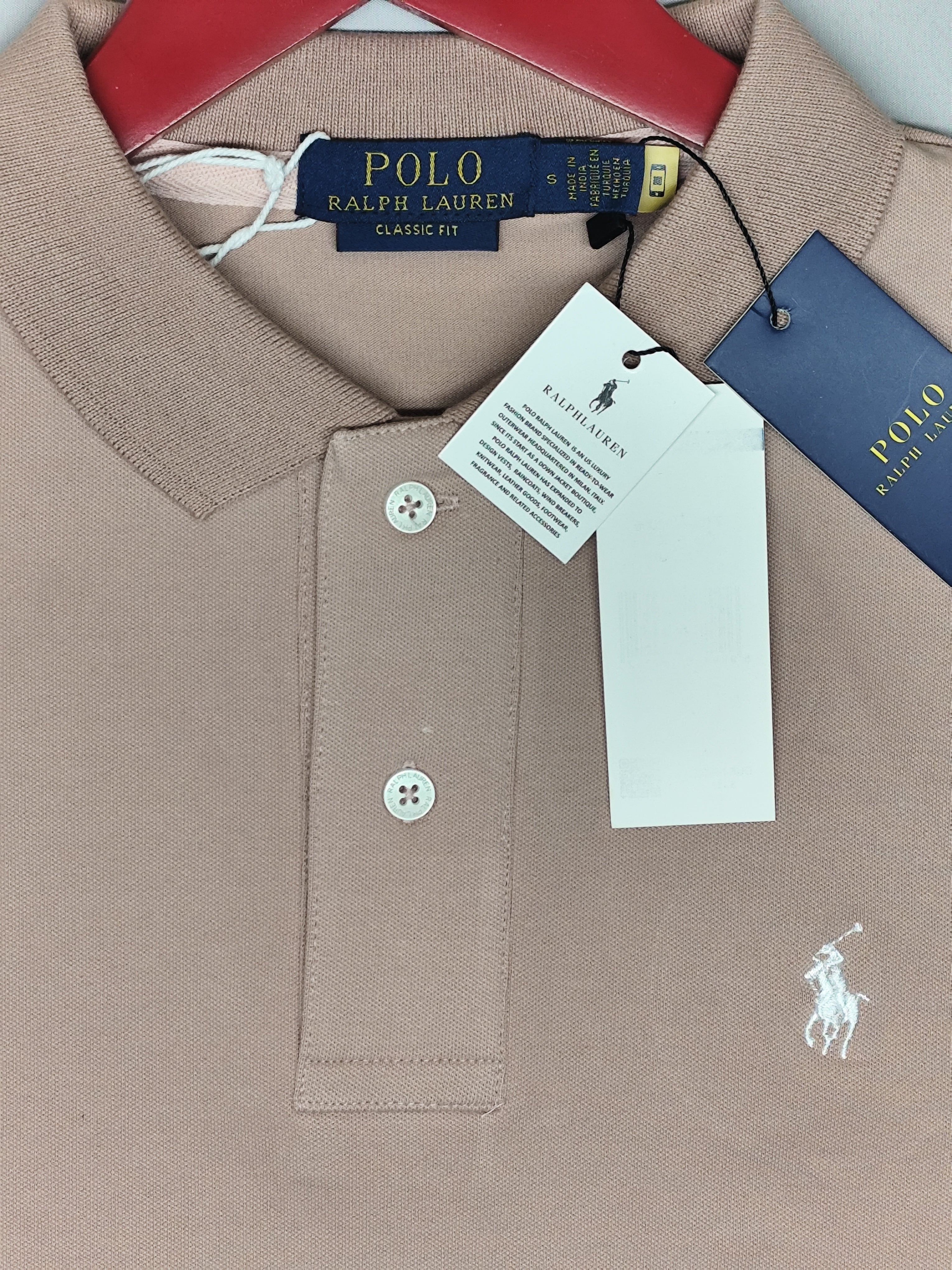 POLO RALPH RURAL-POLO T SHIRT-PEACH-1274-CLASSIC FIT