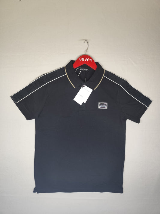 BALMAIN-POLO T SHIRT-BLACK-1188-