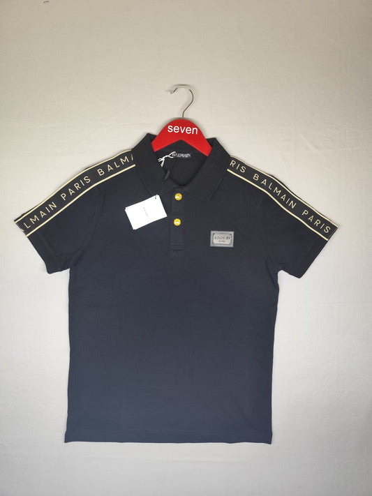 BALMAIN-POLO T SHIRT-BLACK-1198-
