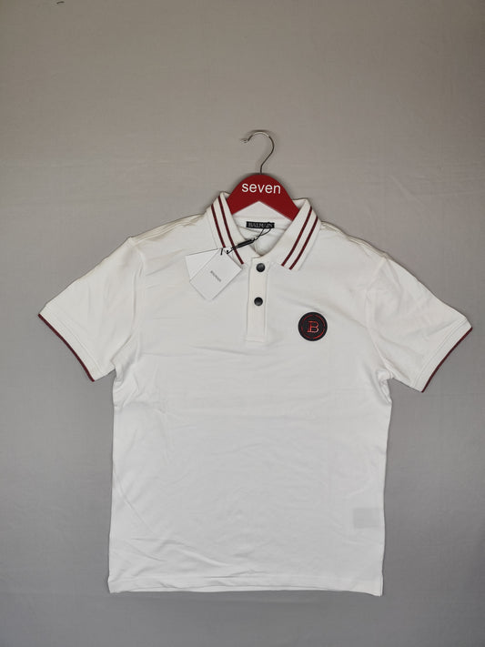 BALMAIN-POLO T SHIRT-WHITE-1203-