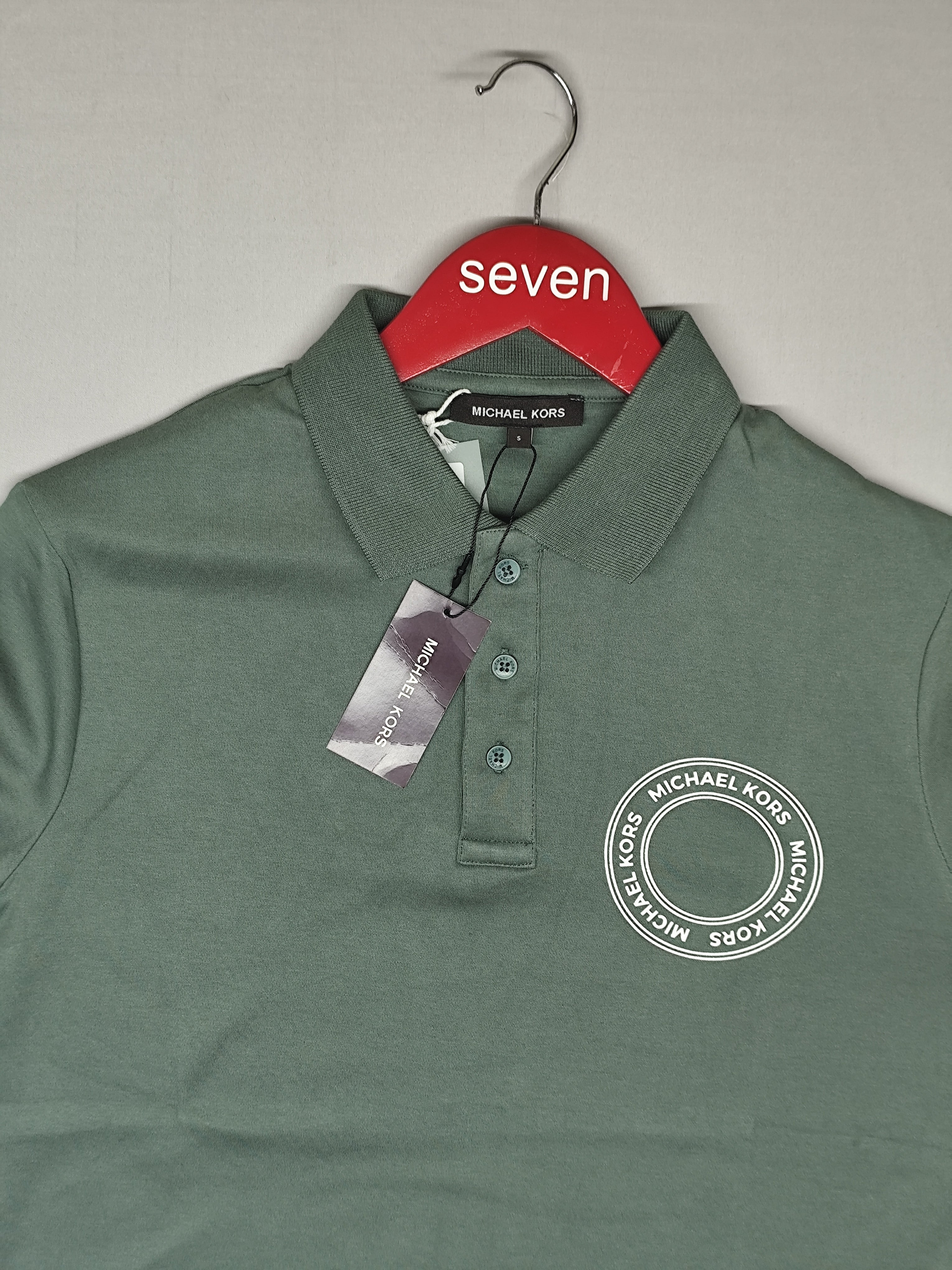 MICHAEL KORS-POLO T SHIRT-GREEN-1012-
