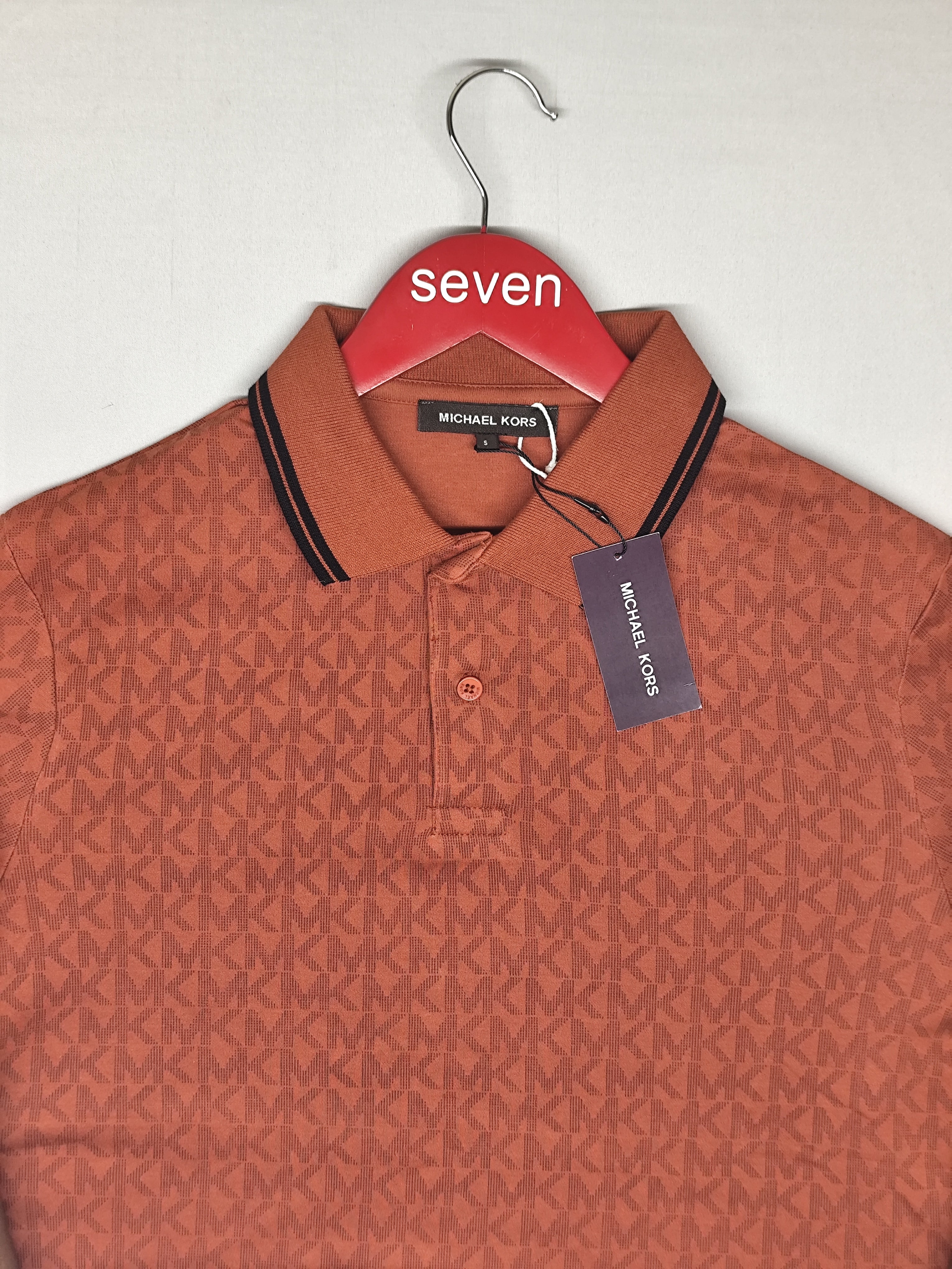 MICHAEL KORS-POLO T SHIRT-RUST-1008-